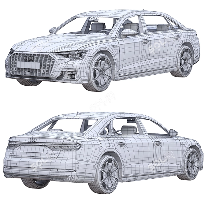 Title: Luxury Redefined: Audi A8 Horch 2022 3D model image 5