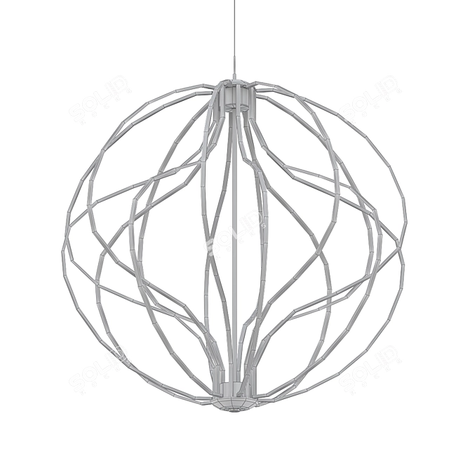 Elegant Black Orb Pendant Light 3D model image 2