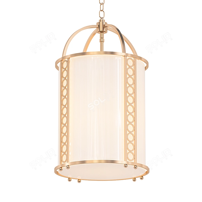 Elegant Aged Brass Pendant Light 3D model image 1