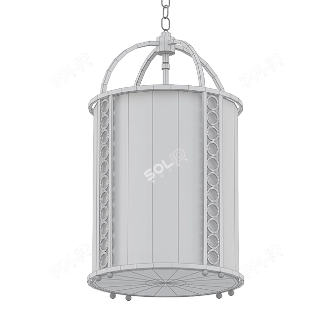 Elegant Aged Brass Pendant Light 3D model image 2