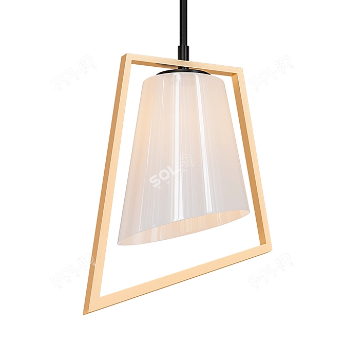 Luxury Gold Oblique Pendant Light 3D model image 1