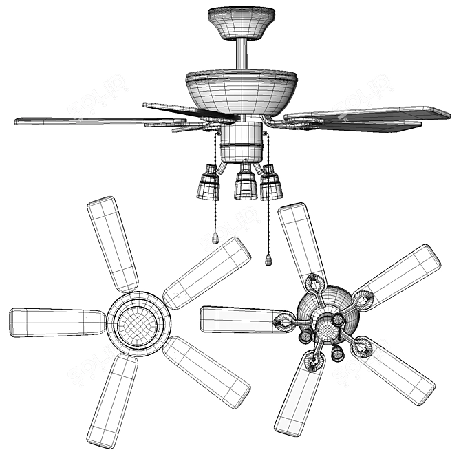 Faro MAEWO-001 Ceiling Fan 3D model image 6