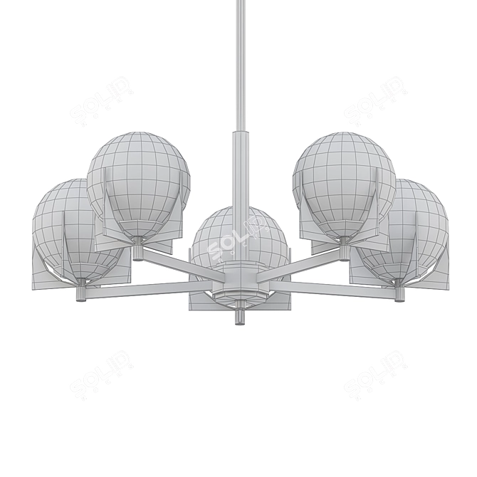 Satin Brass Platinum 5-Light Chandelier 3D model image 2