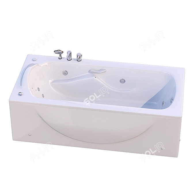 Luxury Bathtub Set 218 - Sleek Design, High Quality 3D model image 2