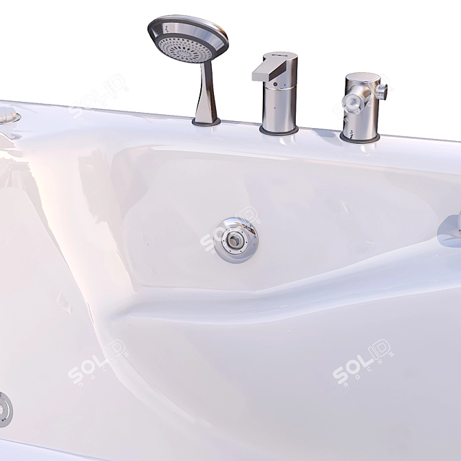 Luxury Bathtub Set 218 - Sleek Design, High Quality 3D model image 3