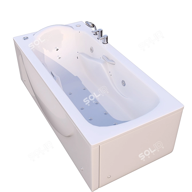 Luxury Bathtub Set 218 - Sleek Design, High Quality 3D model image 4