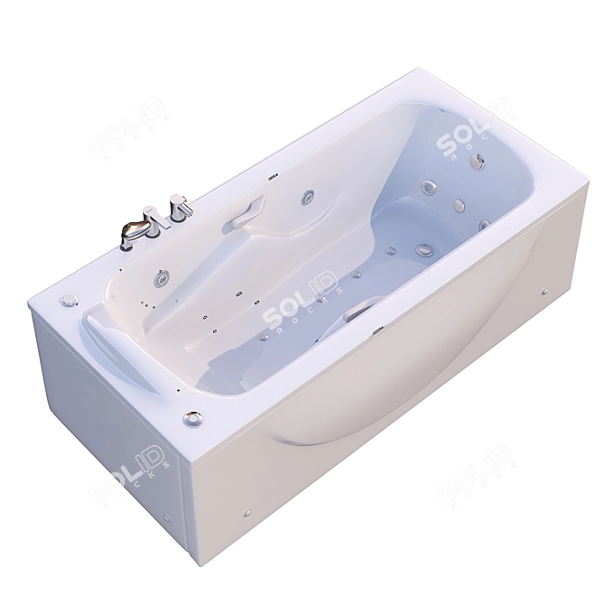 Luxury Bathtub Set 218 - Sleek Design, High Quality 3D model image 5