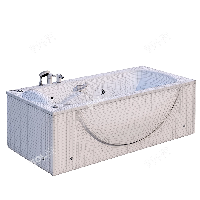 Luxury Bathtub Set 218 - Sleek Design, High Quality 3D model image 6