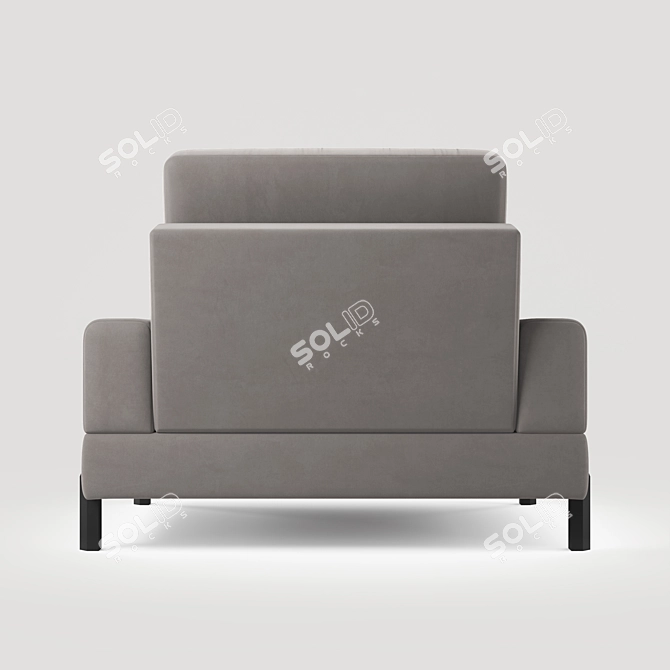 Velvet Spring Armchair 3D model image 4