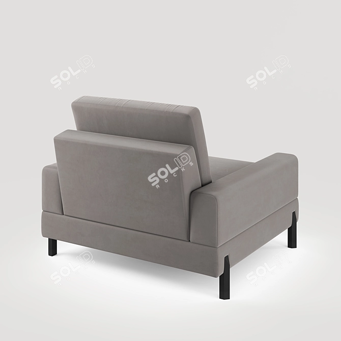 Velvet Spring Armchair 3D model image 5