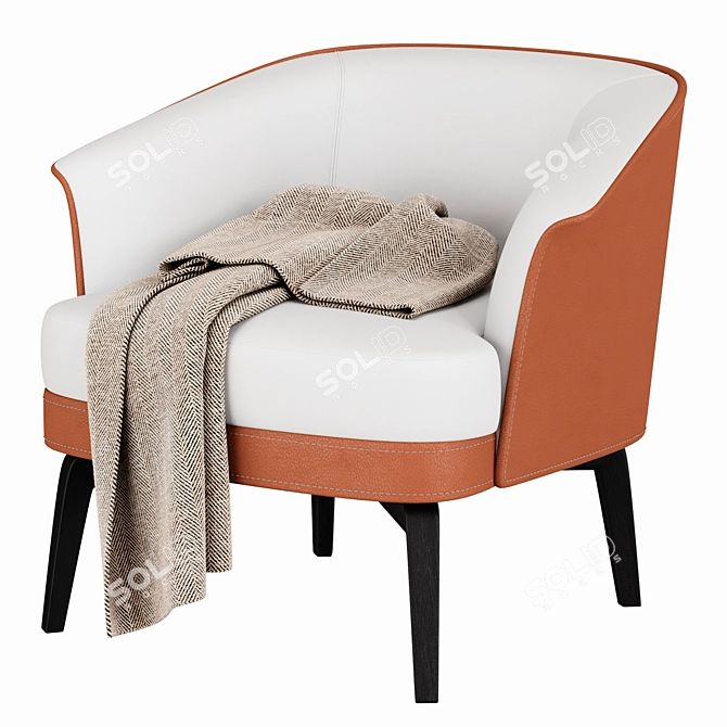 Elegant Nivola Armchair: Italian Craftsmanship by Poltrona Frau 3D model image 2