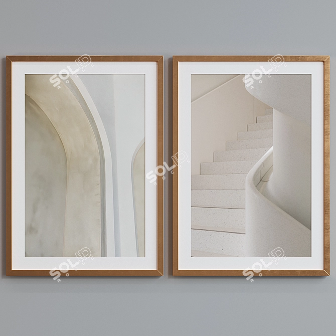 Modern Abstract Picture Frame Set 3D model image 2