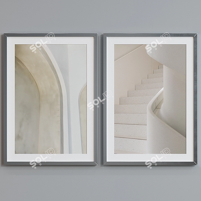 Modern Abstract Picture Frame Set 3D model image 3