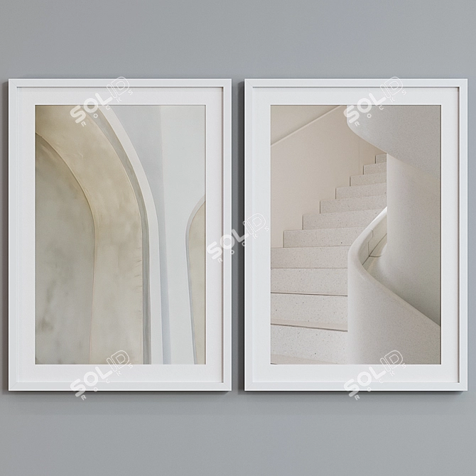 Modern Abstract Picture Frame Set 3D model image 4