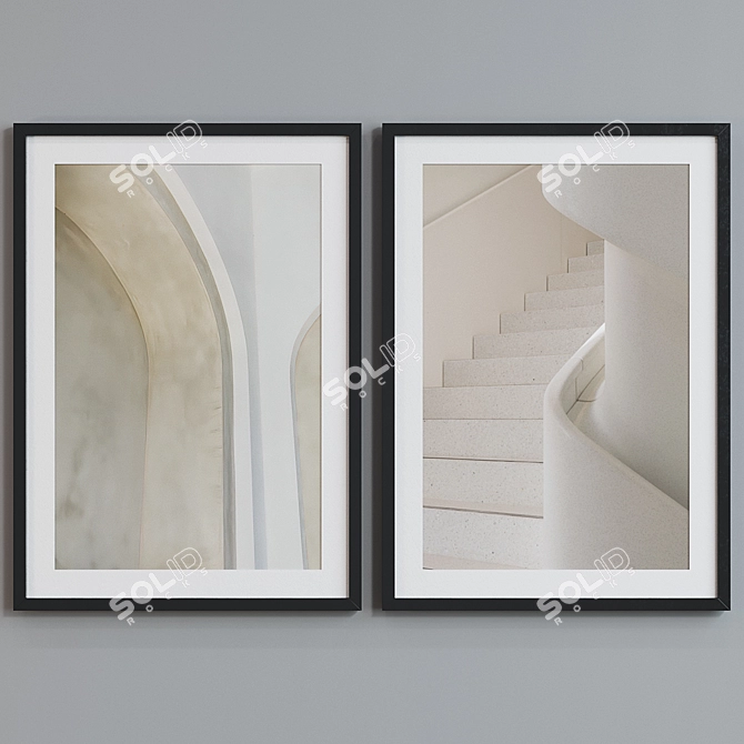 Modern Abstract Picture Frame Set 3D model image 5