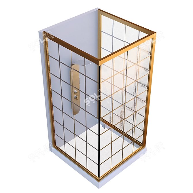 Modern Shower Cabin Set 3D model image 4