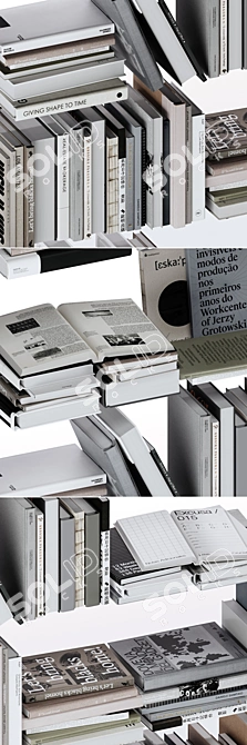 Gray & White Book Set: Vol.4 3D model image 5