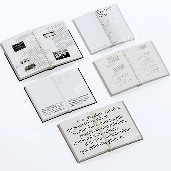 Gray & White Book Set: Vol.4 3D model image 7