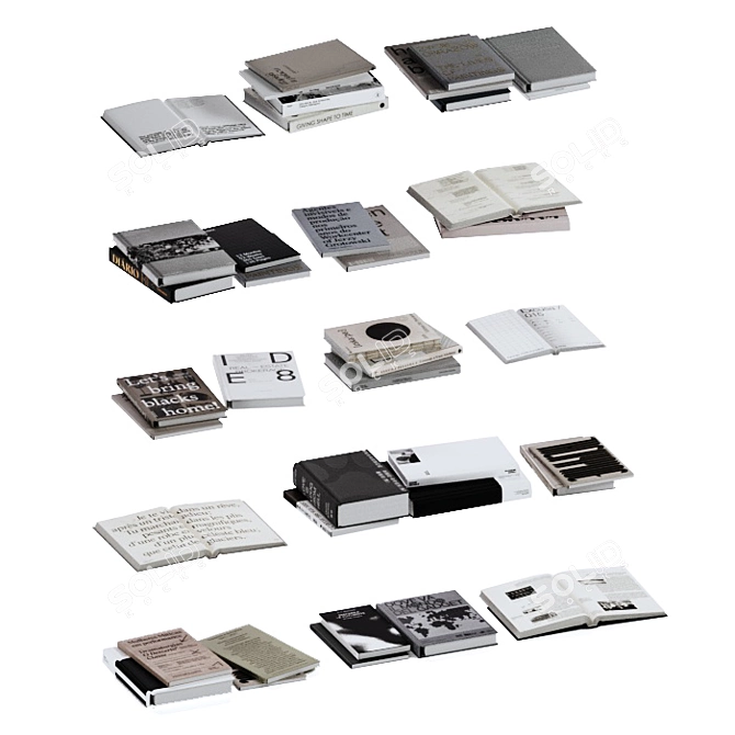Gray & White Book Set: Vol.4 3D model image 8