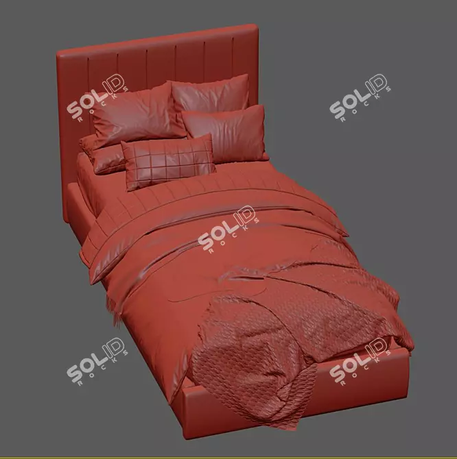 Modern Style Bed 214 - Two Color Options - 90 x 195 cm 3D model image 7
