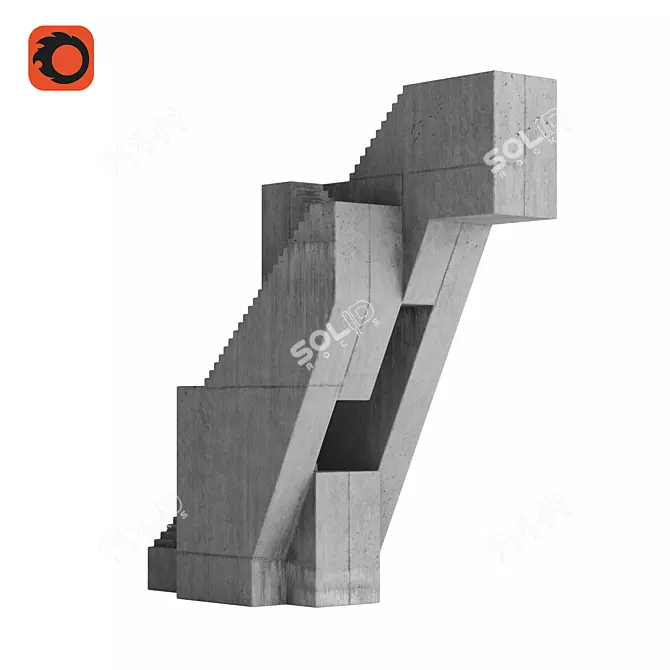 Concrete Sculpture Stairway No.6 3D model image 1