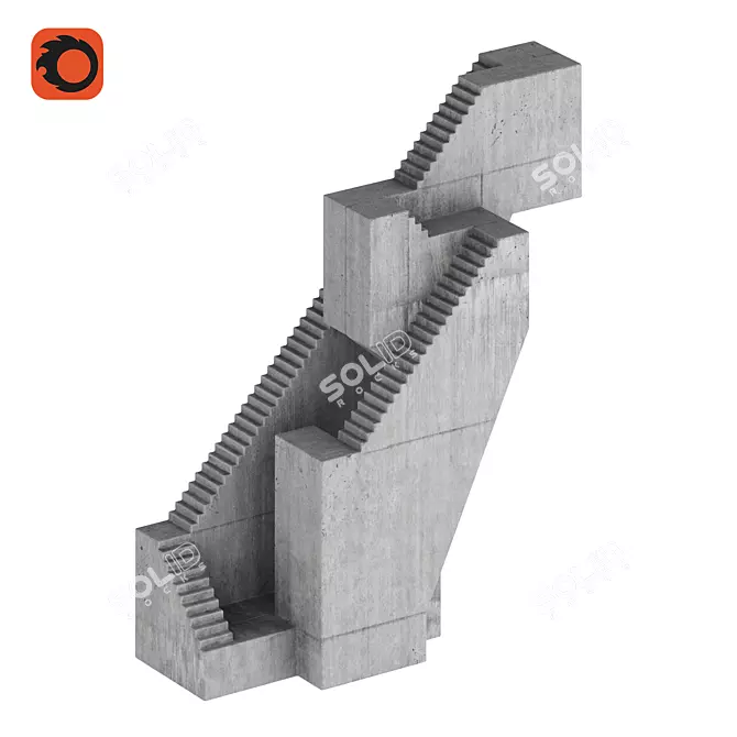 Concrete Sculpture Stairway No.6 3D model image 5