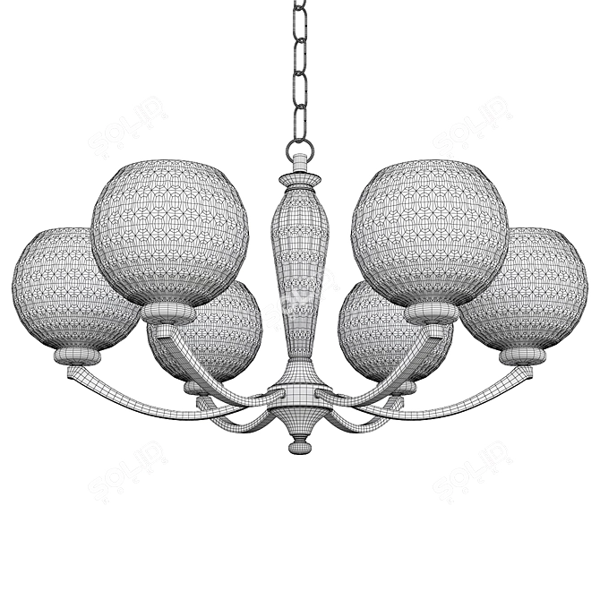 Elegant Stuart 6-Light Chandelier 3D model image 2