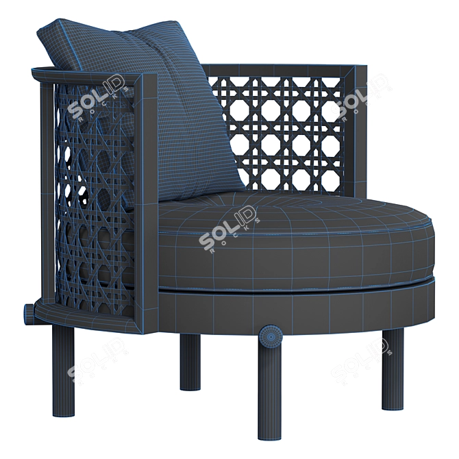 Minotti Torii Nest Modern Armchair 3D model image 4