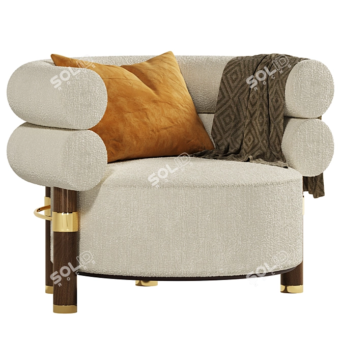 Mezzo Rogers Armchair: Modern Elegance for Your Home 3D model image 1