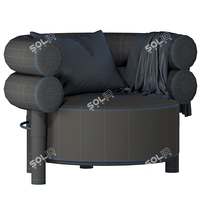 Mezzo Rogers Armchair: Modern Elegance for Your Home 3D model image 5