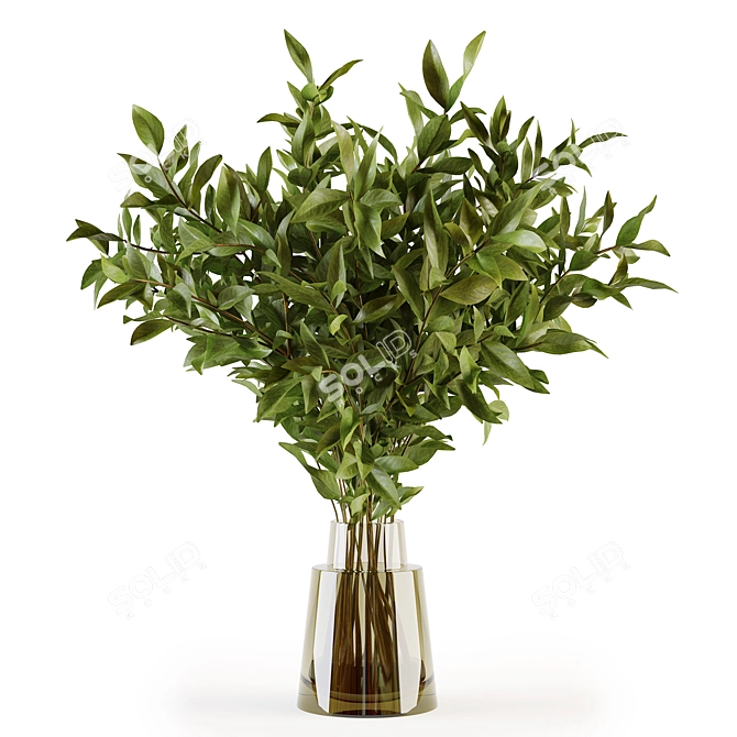 Elegant Vase with Branches 3D model image 3