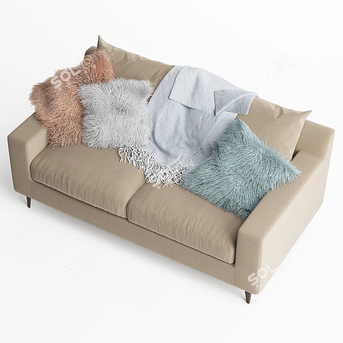 Modern Chic Sloan Loveseat: Comfort in Style 3D model image 5