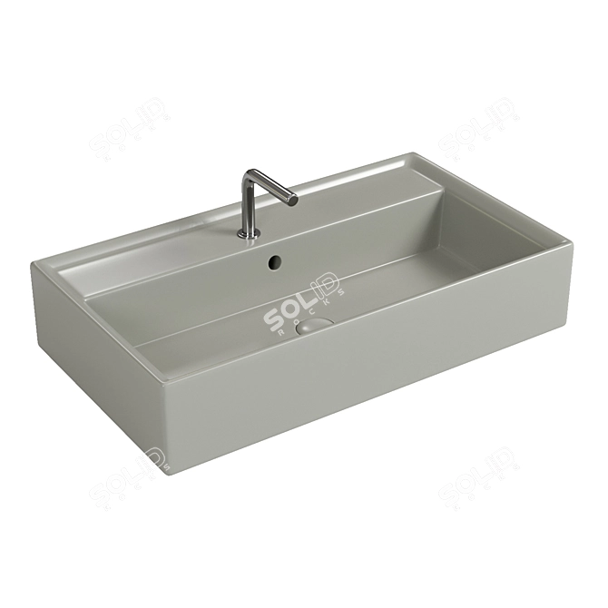 TECLA Ceramic Sink - TWENTY TW01011, 61x46x12.5 cm, No Drain Plug 3D model image 1