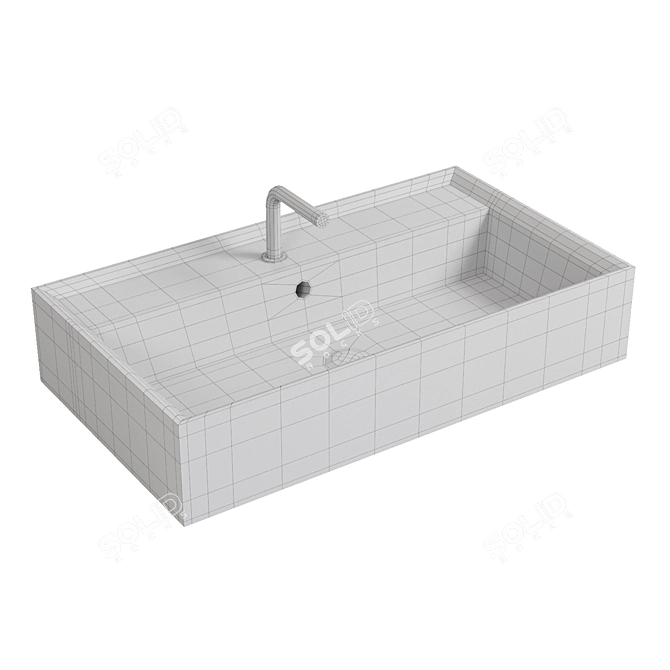 TECLA Ceramic Sink - TWENTY TW01011, 61x46x12.5 cm, No Drain Plug 3D model image 2