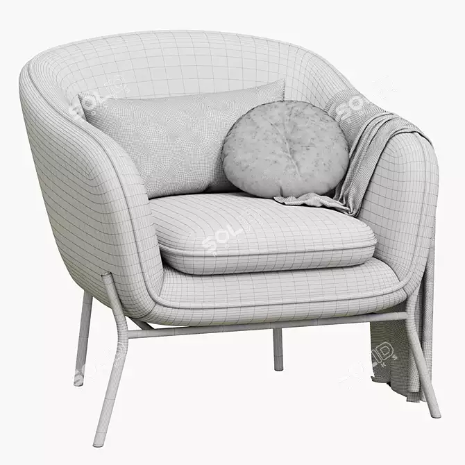 Elegant Albertson Armchair 3D model image 6