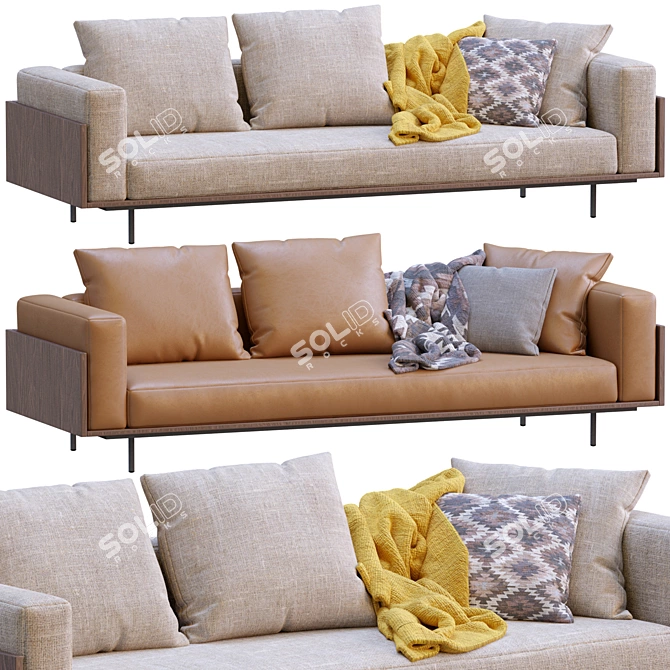 Modern Minotti Sofa: Brasilia 3D model image 1