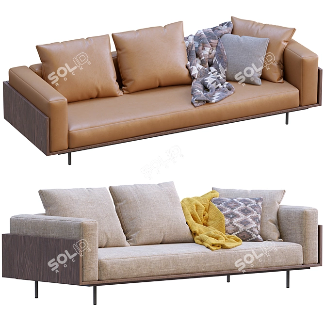 Modern Minotti Sofa: Brasilia 3D model image 2