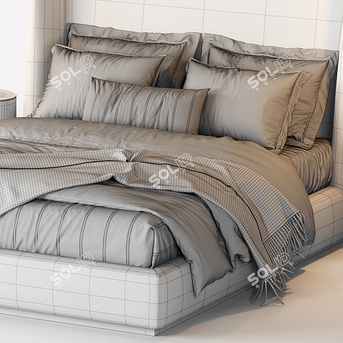 Elegant Flexform Midnight Bed 3D model image 5