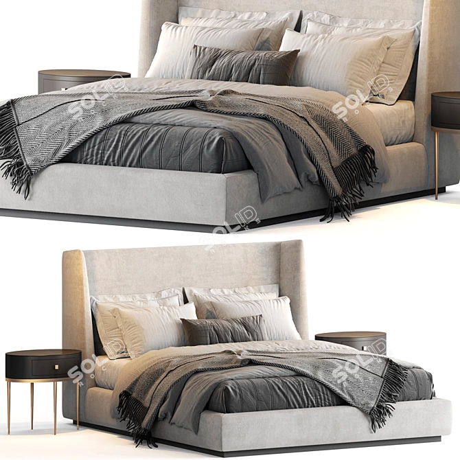 Elegant Flexform Midnight Bed 3D model image 6