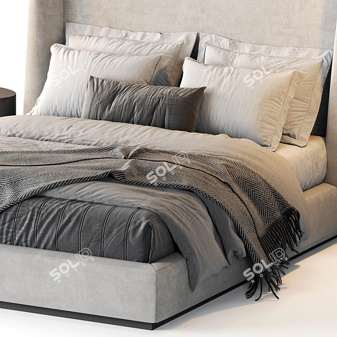 Elegant Flexform Midnight Bed 3D model image 7