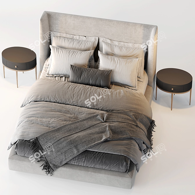Elegant Flexform Midnight Bed 3D model image 10