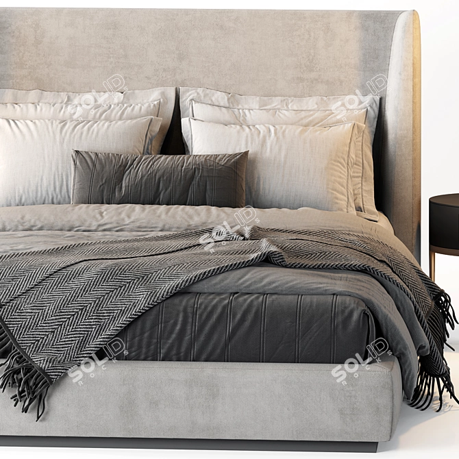 Elegant Flexform Midnight Bed 3D model image 12