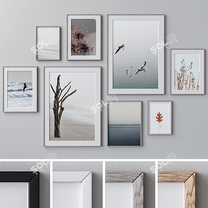 Modern Frame Set: Wall Paintings 3D model image 1