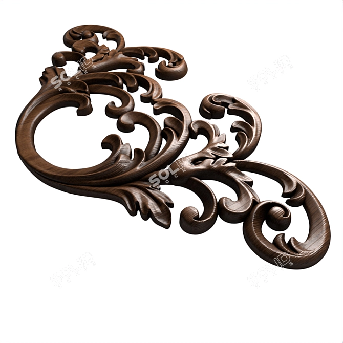 3D Wood Decor Design for CNC 3D model image 5