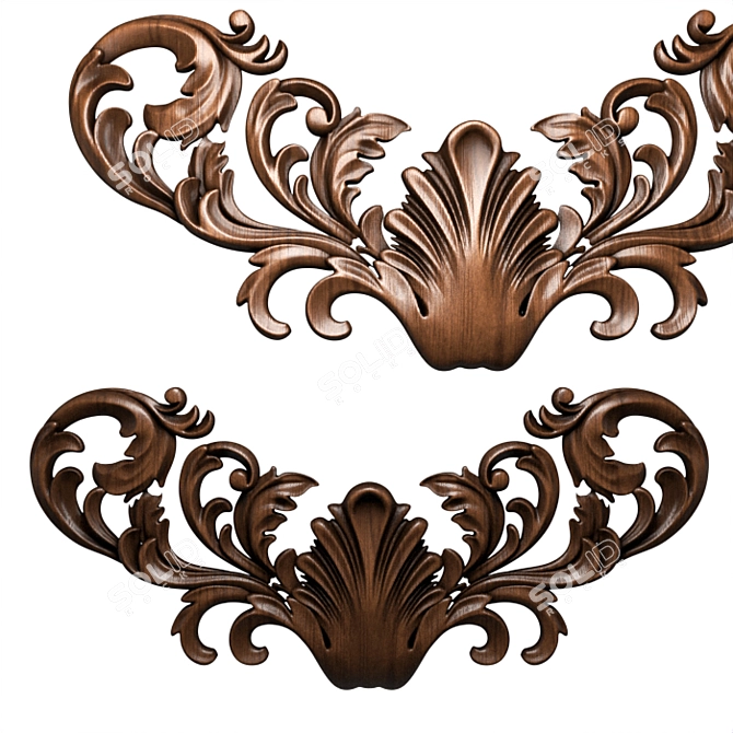 Wood Decor 5: Downloadable 3D Model for CNC Machining 3D model image 5