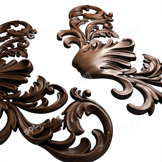 Wood Decor 5: Downloadable 3D Model for CNC Machining 3D model image 6