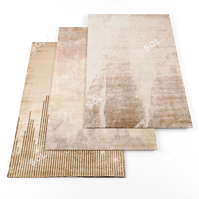 Sahara Sands Rugs: 5-Piece Set with Textures 3D model image 1