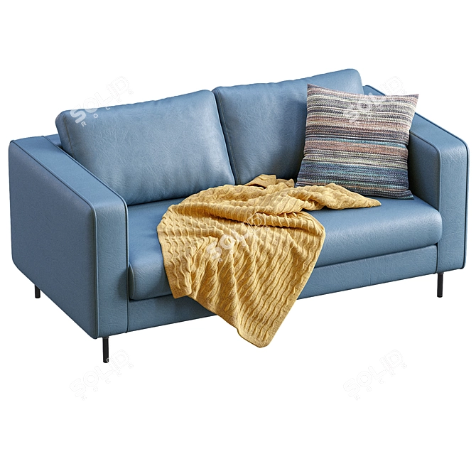 Elegant Sleepy Leather Sofa 3D model image 3