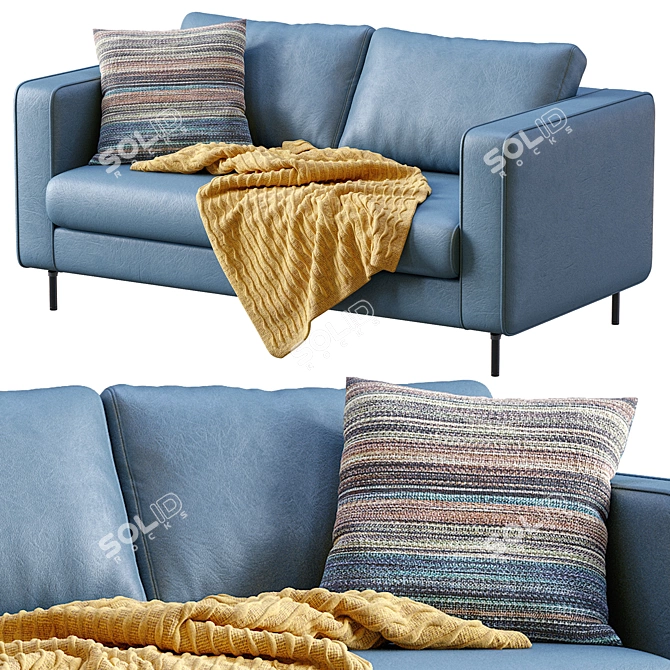 Elegant Sleepy Leather Sofa 3D model image 6