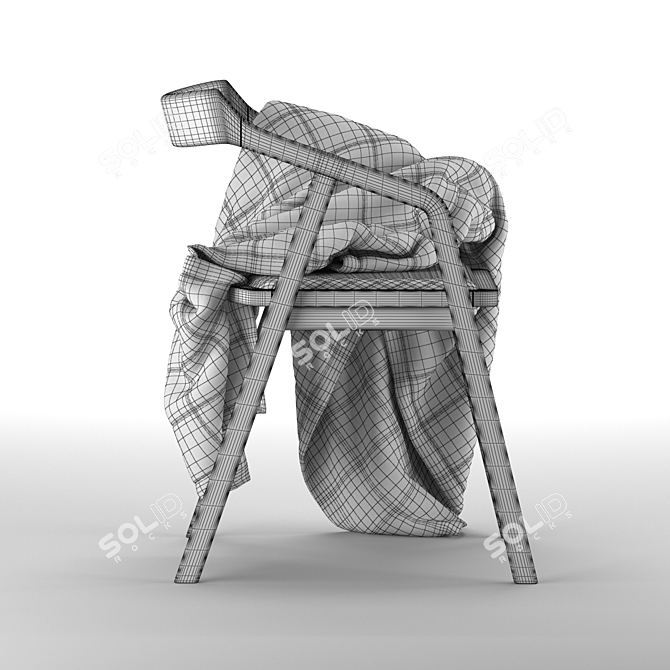Plaid Size Chair Tor 3D model image 5